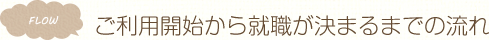 ご利用開始から就職が決まるまでの流れ